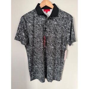 Redvanly Canon Polo Mens Small Tuxedo Black White Static Golf Shirt R2416 NEW